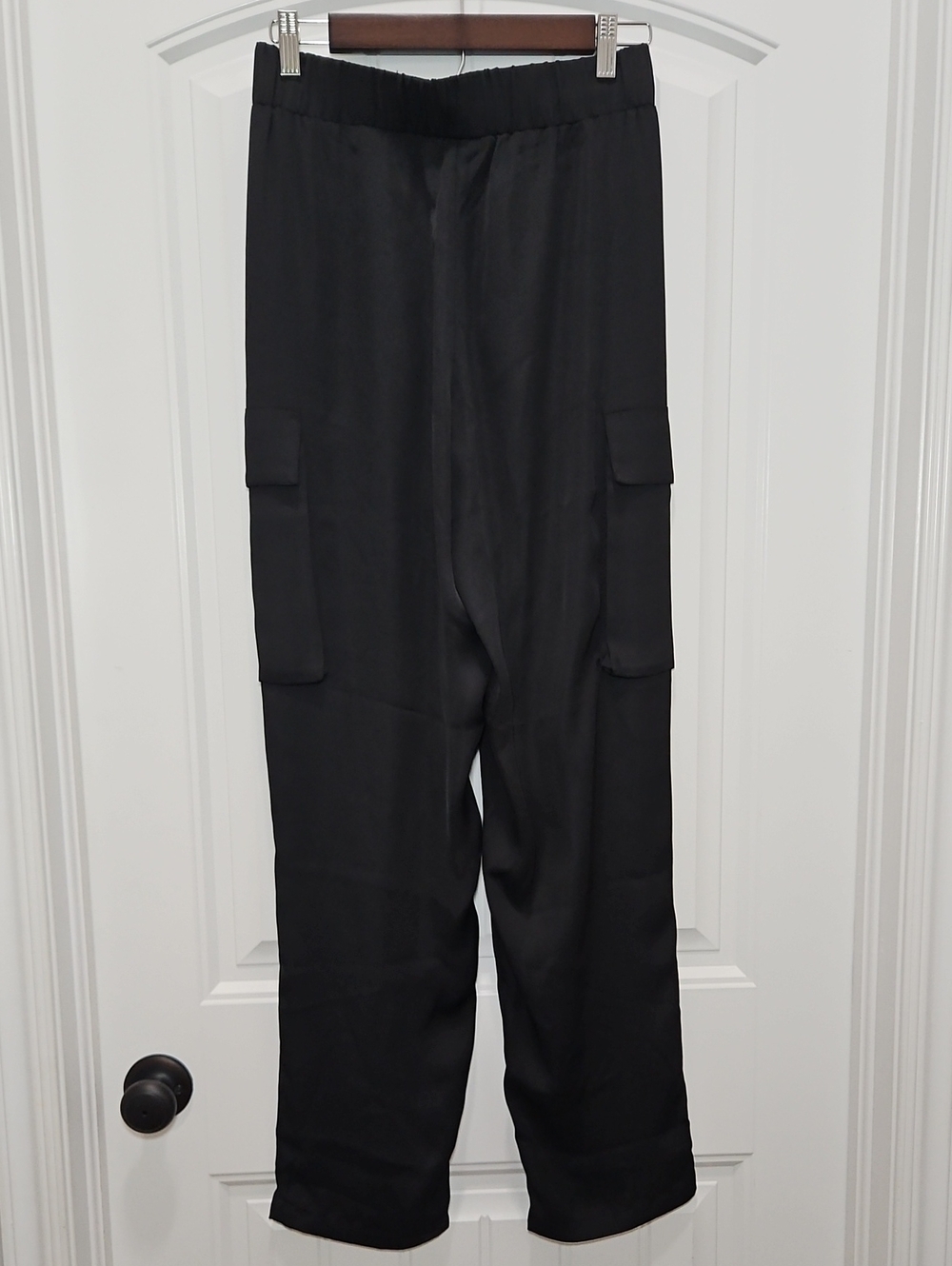 RD Style Black Satin Cargo Pants New Small Women's